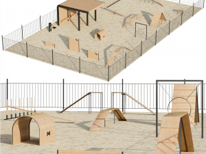 Dog walking area - Dog park Model 3D