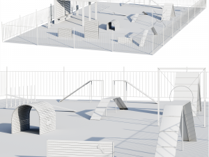 Dog walking area - Dog park Model 3D