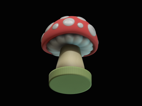 Mushroom Amanita Fantasy Cartoon Kawaii 3D Model