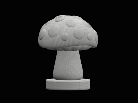 Mushroom Amanita Fantasy Cartoon Kawaii 3D Model