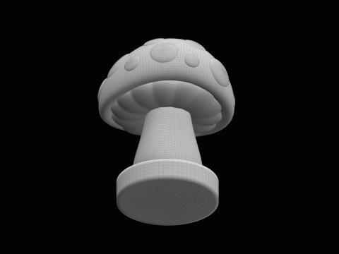 Mushroom Amanita Fantasy Cartoon Kawaii 3D Model