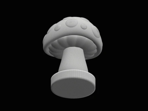 Mushroom Amanita Fantasy Cartoon Kawaii 3D Model