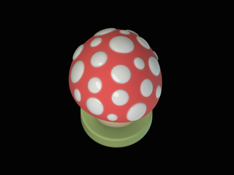 Mushroom Amanita Fantasy Cartoon Kawaii 3D Model