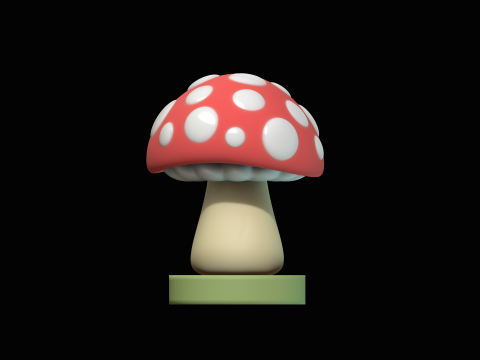 Mushroom Amanita Fantasy Cartoon Kawaii 3D Model