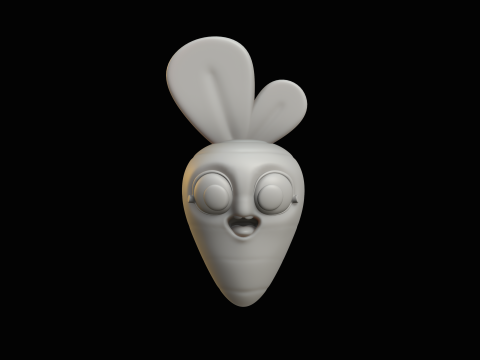 Baby Carrot Cartoon Kawaii Character 3D 모델
