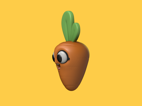 Baby Carrot Cartoon Kawaii Character 3D 모델