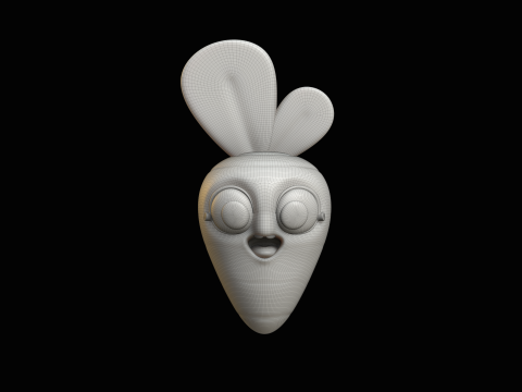 Baby Carrot Cartoon Kawaii Character 3D 모델