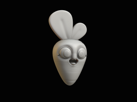 Baby Carrot Cartoon Kawaii Character 3D 모델