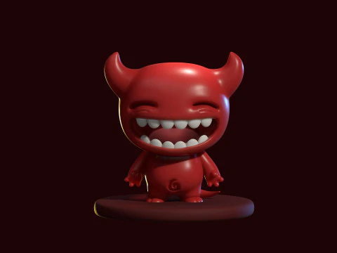 Personaggio Kawaii dei cartoni animati del piccolo diavolo Modello 3D