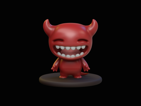 Little Devil Cartoon Kawaii Character 3D Модель