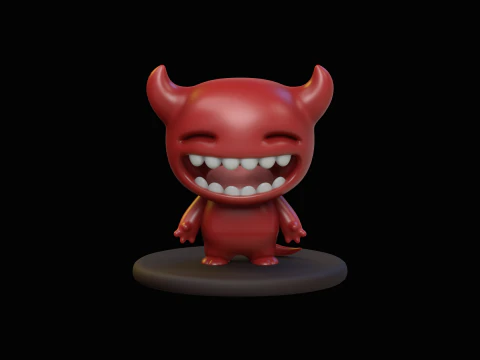 Little Devil Cartoon Kawaii Character 3D Model