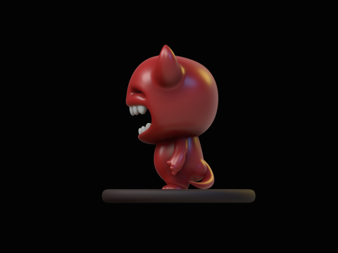 Little Devil Cartoon Kawaii Character 3D Model