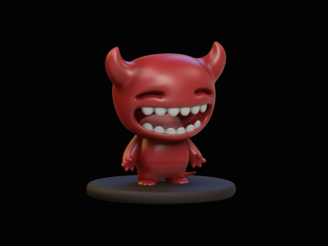 Little Devil Cartoon Kawaii Character 3D Model
