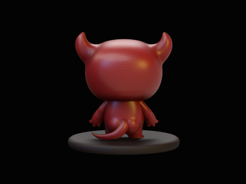 Little Devil Cartoon Kawaii Character 3D Model