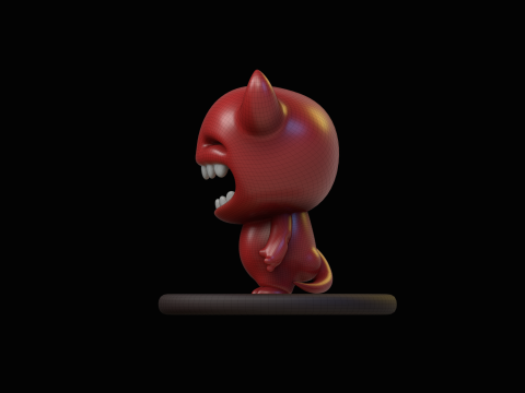 Little Devil Cartoon Kawaii Character 3D Model