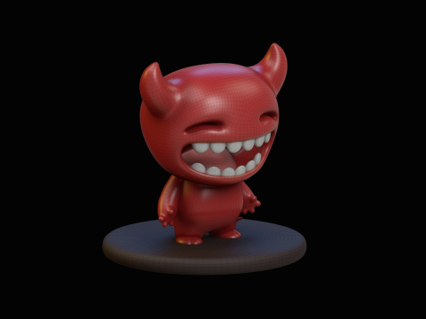 Little Devil Cartoon Kawaii Character 3D Model