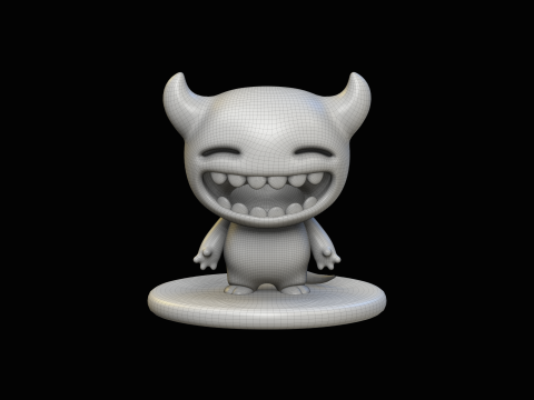 Little Devil Cartoon Kawaii Character 3D Model