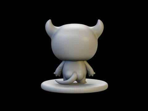 Little Devil Cartoon Kawaii Character 3D Model