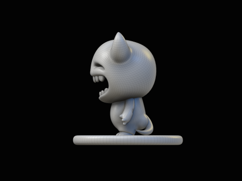 Little Devil Cartoon Kawaii Character 3D Model
