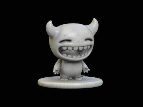 Little Devil Cartoon Kawaii Character 3D Model