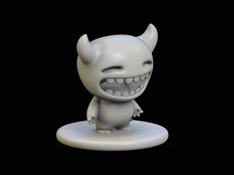 Little Devil Cartoon Kawaii Character 3D Model