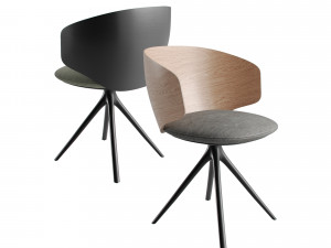 MDF Italia Universal Collection wood armchair Modèle 3D