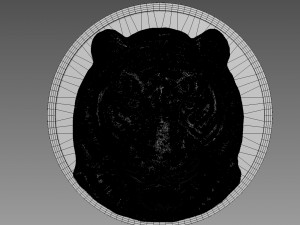 Tiger Bas-Relief Model 3D