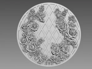 Roses Bas-relief 3D Model