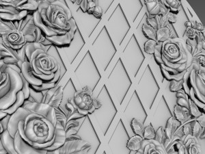 Roses Bas-relief 3D 模型