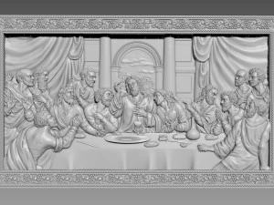 Baixo-relevo da &Uacute;ltima Ceia Modelo 3D