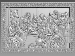 Jesus Birth Bas-Relief 3D Model