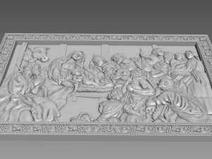 Jesus Birth Bas-Relief 3D Model