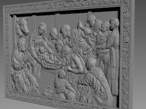 Jesus Birth Bas-Relief 3D Model