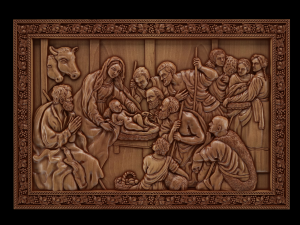 Jesus Birth Bas-Relief 3D Model