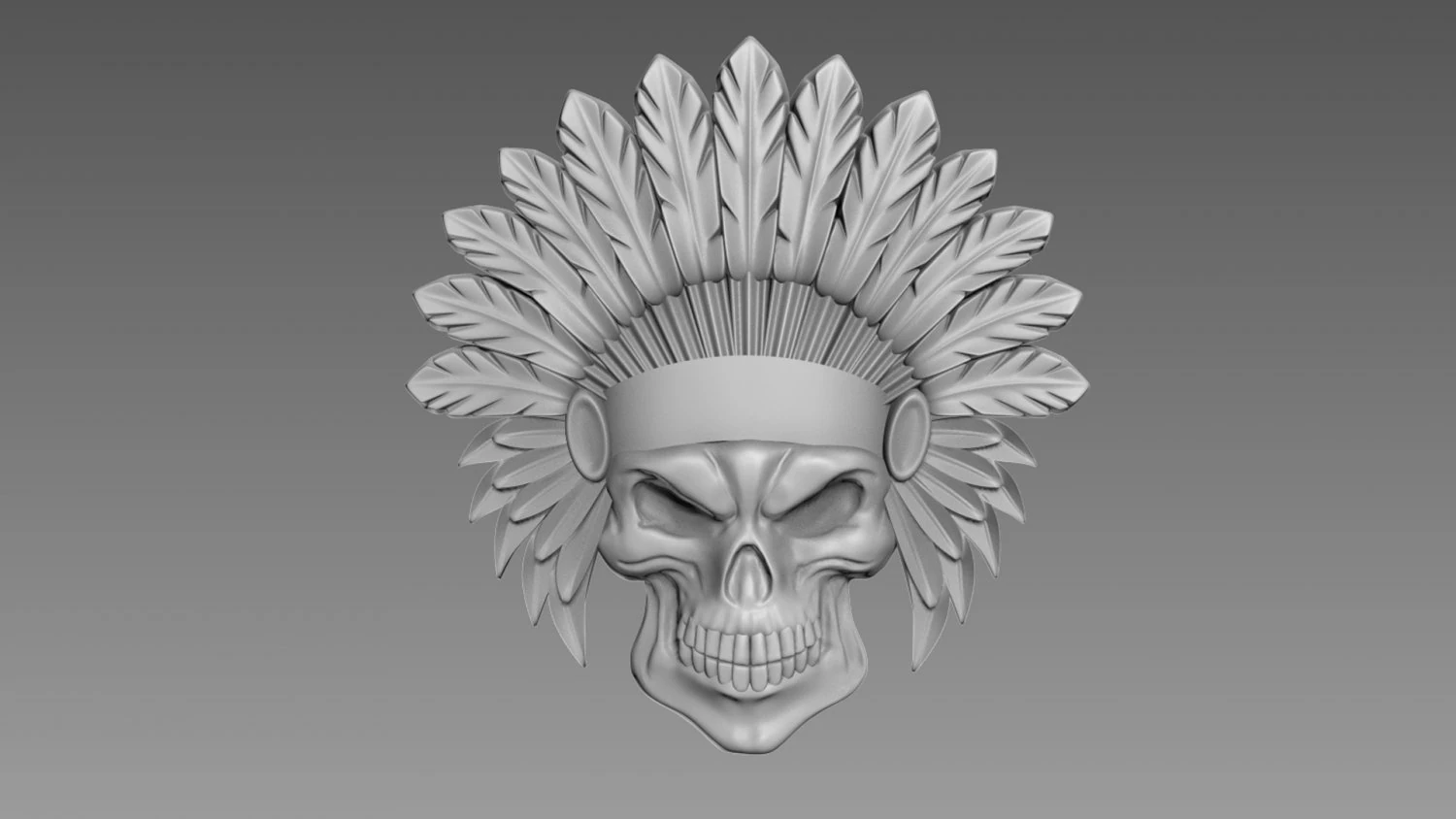 Scull Bas-relief 3D Model .c4d .max .obj .3ds .fbx .stl .blend 