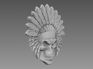 Scull Bas-relief 3Dモデル