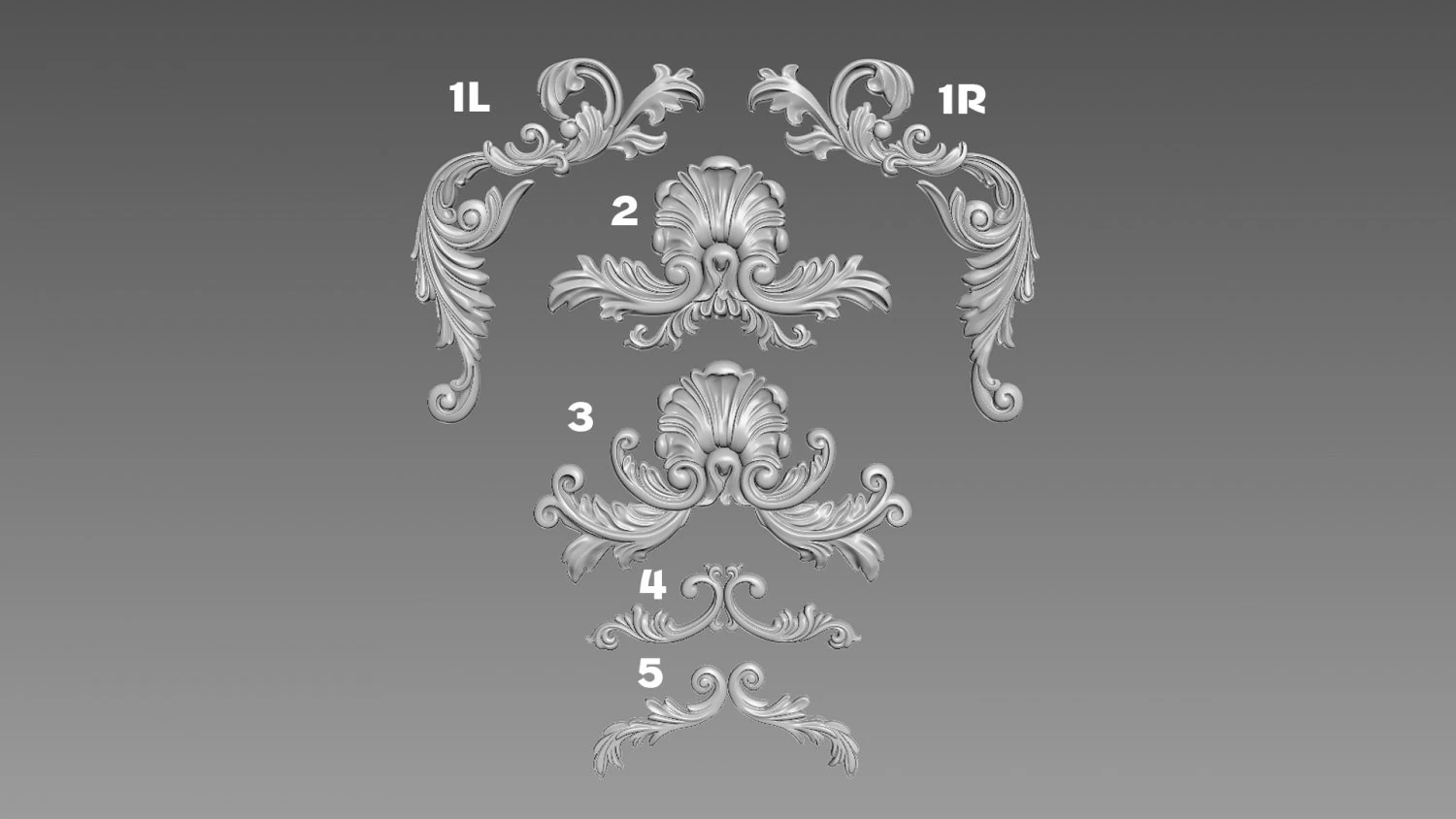 Decorative elements 3D Model .c4d .max .obj .3ds .fbx .stl .blend