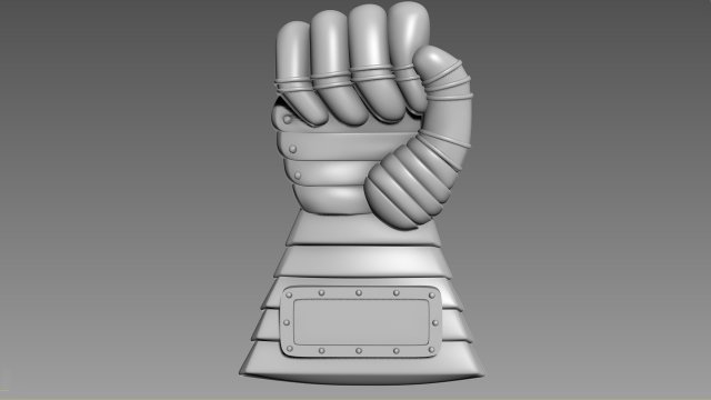Iron hand Bas-Relief 3D Model .c4d .max .obj .3ds .fbx .stl .blend 