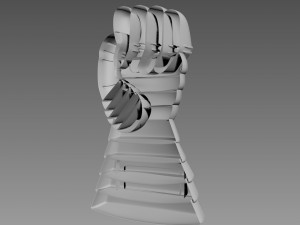 Iron hand Bas-Relief 3D Model