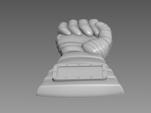 Iron hand Bas-Relief 3D Model