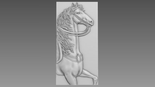 Horse Relief 3D Model .c4d .max .obj .3ds .fbx .stl .blend 