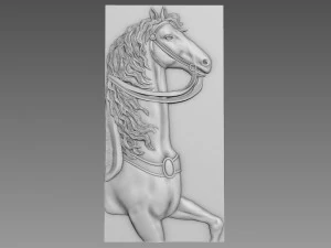Кінь Рельєф 3D Модель
