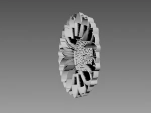Sunflower Bas-relief 3D Model