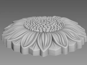 Sunflower Bas-relief 3D Model