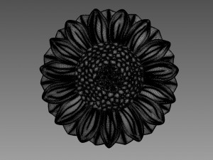 Sunflower Bas-relief Modèle 3D