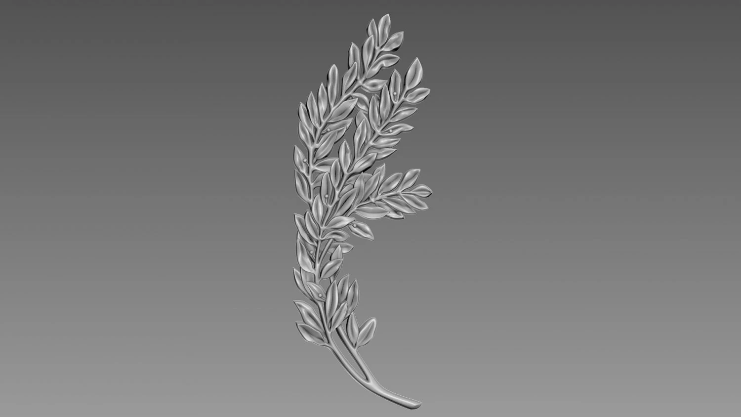 Olive Branches Bas-Relief 3D Model .c4d .max .obj .3ds .fbx .stl .blend