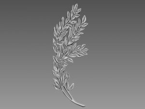 Olive Branches Bas-Relief Model 3D