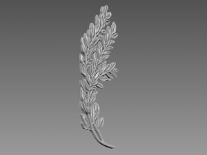 Olive Branches Bas-Relief Model 3D