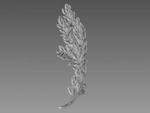 Olive Branches Bas-Relief Model 3D
