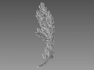 Olive Branches Bas-Relief 3D Model